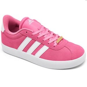 Adidas Women's Pink and White Sneakers